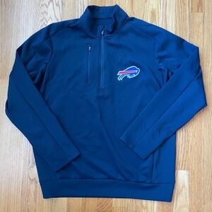 Buffalo Bills Antigua Navy Quartet Zip Pullover with Embroidered Logo